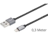 3Sixt Daten- / Ladekabel Lightning auf USB für APPLE iPhone 11, BLACK, 0,3 Meter, mit...