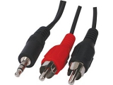 Klinkenstecker 3.5mm Stereo auf 2 Chinchstecker 1.5m <br>Länge: 1,2 m