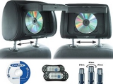 Set bestehend aus 2 Kopfstützen mit 7” TFT Bildschirmen und DVD-Player.<br><br>• 7“ (16:9)...