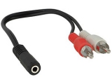 3,5 mm Stereoklinke (f) auf Cinch-Stecker<br><br>Zum Anschluss von Geraeten mit 3,5mm...