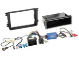 Radioblende 2-DIN mit Fach und Radioanschlusskit<br>Lenkradfernbedienung Seat / Skoda /...