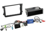 Radioblende 2-DIN mit Fach und Radioanschlusskit<br>Lenkradfernbedienung Seat / Skoda /...