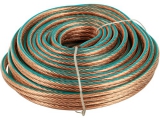 Lautsprecherkabel<br><br>2 x 4mm <br>Laenge: 10 m<br>Farbe: transparent/mint